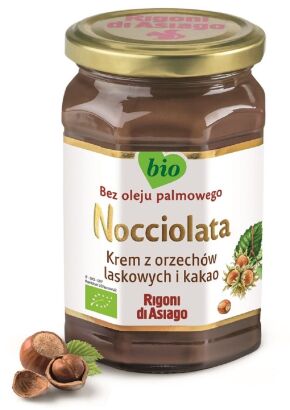 KREM Z ORZECHÓW LASKOWYCH I KAKAO BEZGLUTENOWY BIO 250 g - RIGONI DI ASIAGO (NOCCIOLATA)