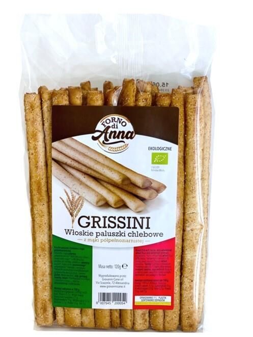 Grissini z mąki półpełnoziarnistej BIO 120 g