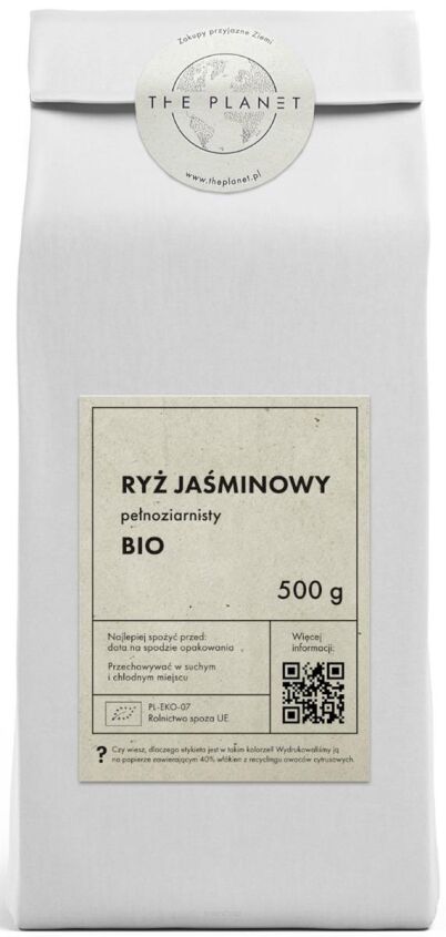 RYŻ JAŚMINOWY PEŁNOZIARNISTY BIO 500 g - THE PLANET