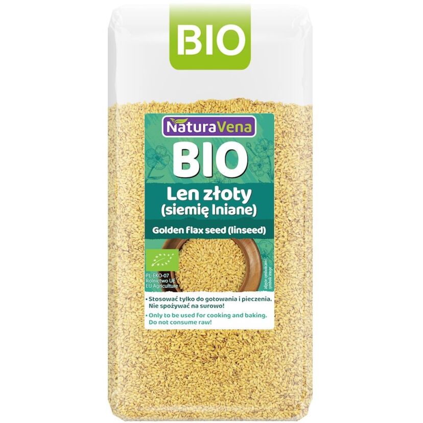 LEN ZŁOTY (SIEMIĘ LNIANE) BIO 500 g - NATURAVENA