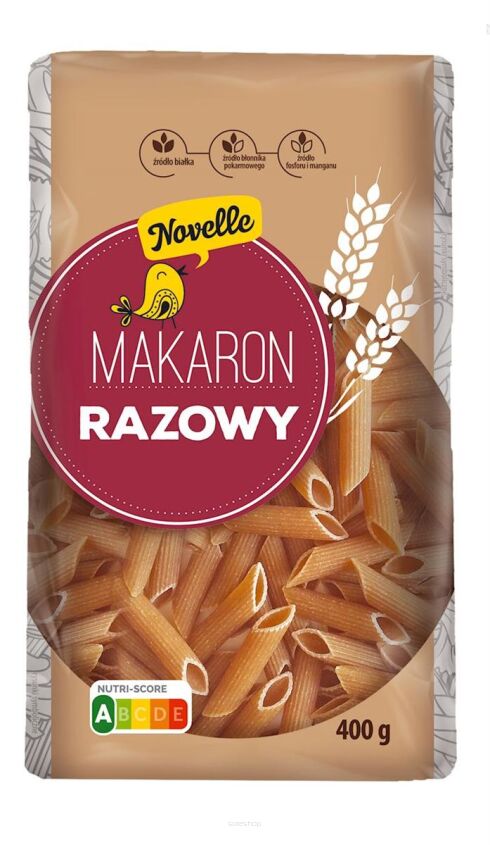 MAKARON (SEMOLINOWY RAZOWY) PENNE 400 g - NOVELLE