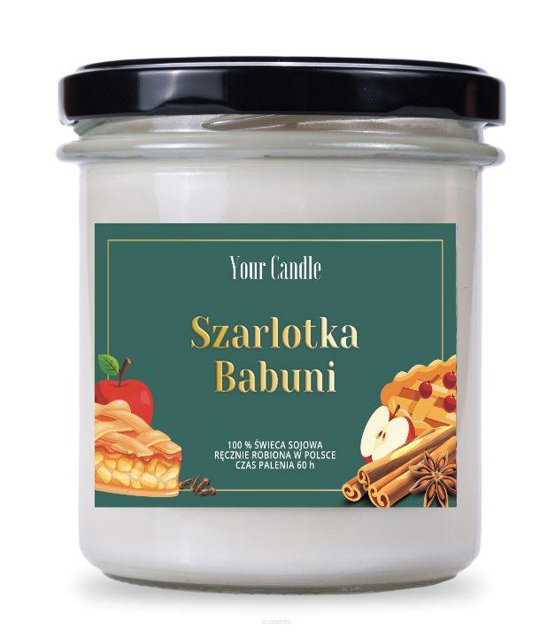 ŚWIECA SOJOWA ZAPACHOWA SZARLOTKA BABUNI 300 ml - YOUR CANDLE (PRODUKT SEZONOWY)