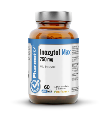 Inozytol Max 750 mg Mio-inozytol 60 kaps Vcaps® | Clean label Pharmovit