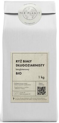 RYŻ BIAŁY DŁUGOZIARNISTY BEZGLUTENOWY BIO 1 kg - THE PLANET