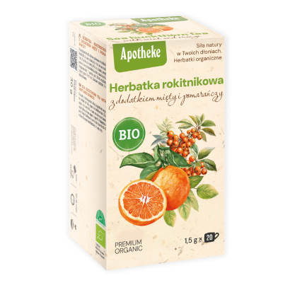 HERBATKA ROKITNIKOWA Z MIĘTĄ I POMARAŃCZĄ BIO (20 x 1,5 g) 30 g - APOTHEKE