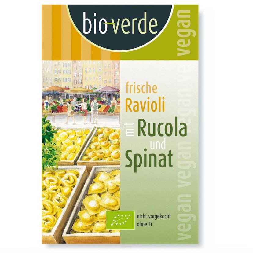 RAVIOLI ŚWIEŻE Z RUKOLĄ I SZPINAKIEM BIO 250 g - BIO-VERDE