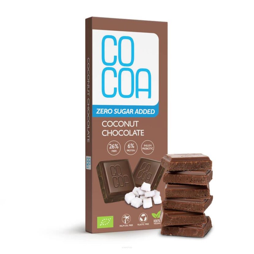 CZEKOLADA KOKOSOWA BEZ DODATKU CUKRU BIO 40 g - COCOA