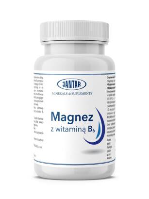 MAGNEZ + WITAMINA B6 90 KAPSUŁEK (60 mg + 1,4 mg) - JANTAR