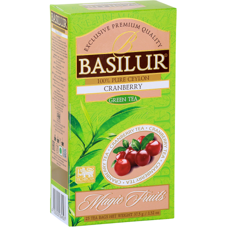 Herbata zielona CRANBERRY saszetki 25x1,5g - Basilur