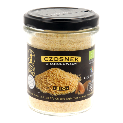 Czosnek granulowany bezglutenowy BIO 120 g - Pięć Przemian