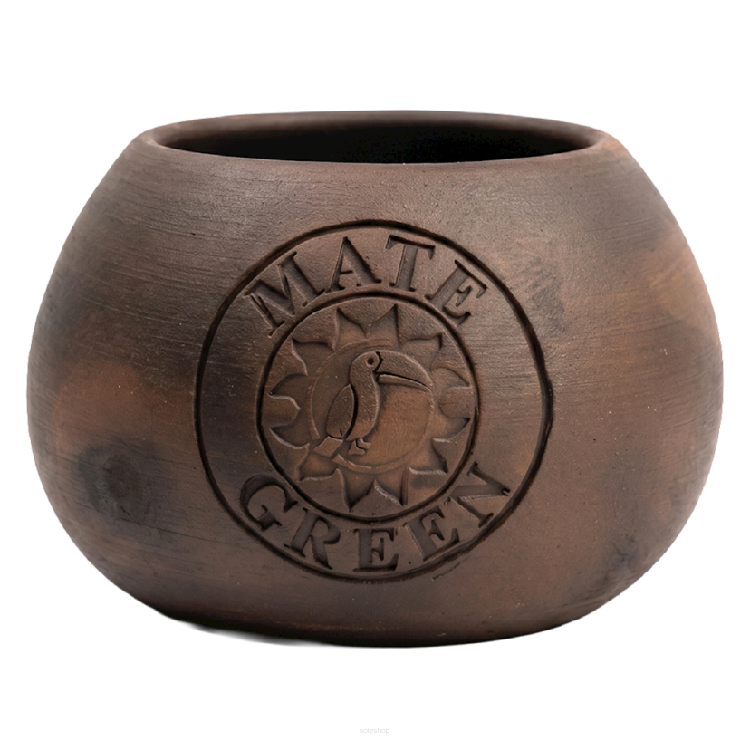 MATERO Z CERAMIKI MLEKOWANEJ HAND MADE - YERBA MATE GREEN