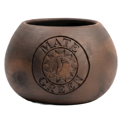 MATERO Z CERAMIKI MLEKOWANEJ HAND MADE - YERBA MATE GREEN