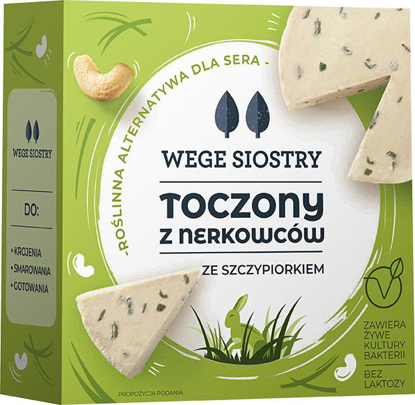 WEGAŃSKA ALTERNATYWA SERA Z ORZECHÓW NERKOWCA ZE SZCZYPIORKIEM BEZGLUTENOWA 140 g - WEGE SIOSTRY