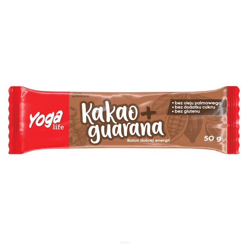 BATON OWOCOWY KAKAO Z GUARANĄ 50 g - YOGA LIFE