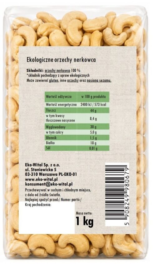 Orzechy nerkowca BIO 1 kg