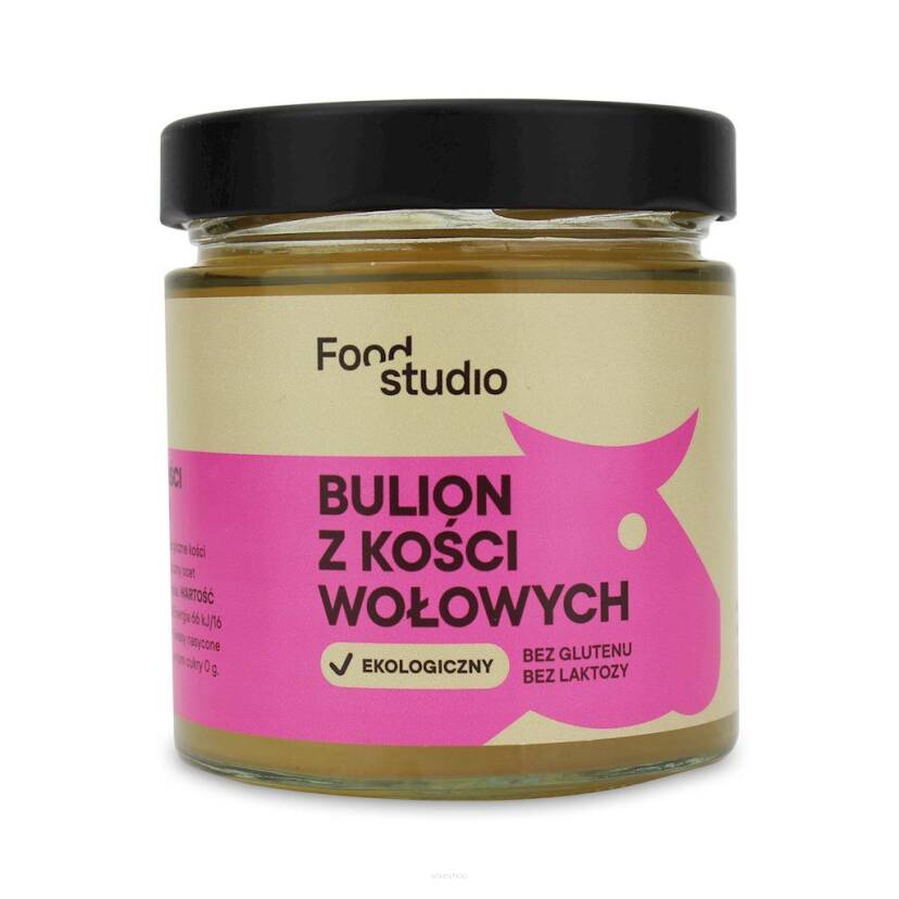 BULION Z KOŚCI WOŁOWYCH BEZGLUTENOWY BIO 350 ml - FOOD STUDIO