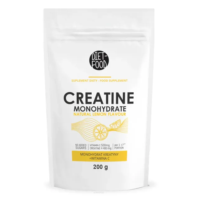 KREATYNA Z WITAMINĄ C O SMAKU CYTRYNOWYM 200 g - DIET-FOOD