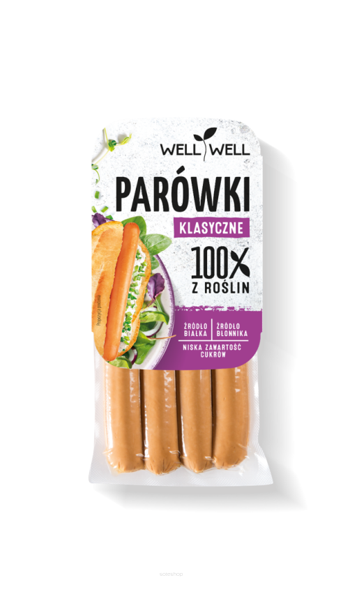 PARÓWKI ROŚLINNE KLASYCZNE 200 g - WELL WELL