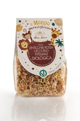 MAKARON PROTEINOWY (Z SOCZEWICY I GROSZKU) DLA DZIECI ZWIERZĘTA BEZGLUTENOWY BIO 250 g - PASTA NATURA
