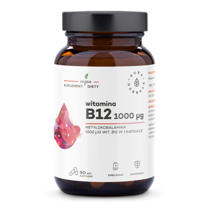 Witamina B12 1000 µg, metylokobalamina, kapsułki 90 szt. - Aura Herbals