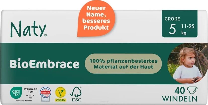 Ekologiczne pieluchy jednorazowe, rozmiar 5, 11-25 kg, 40 szt