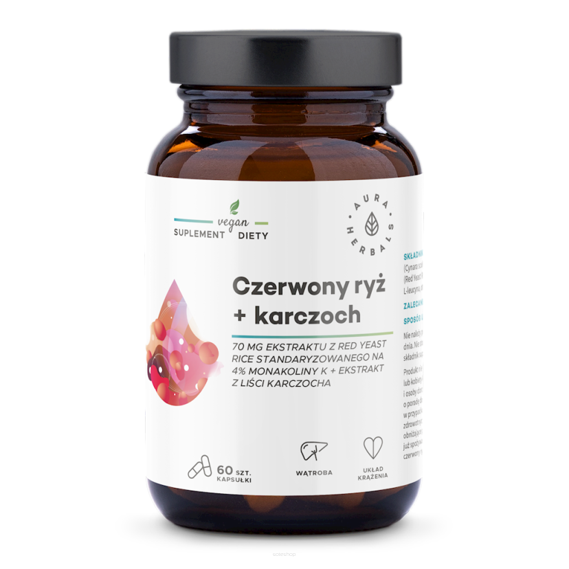 Czerwony ryż + karczoch, kapsułki 60 szt. - Aura Herbals