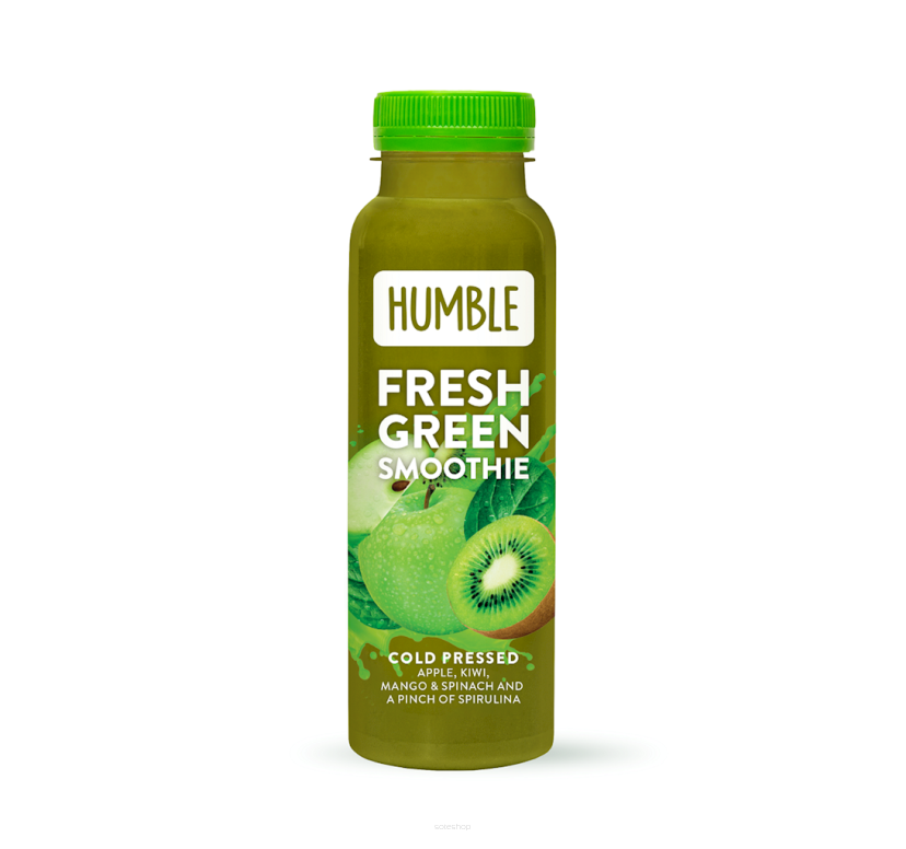 SMOOTHIE JABŁKO - MANGO - SZPINAK - KIWI TŁOCZONE NA ZIMNO 250 ml - HUMBLE