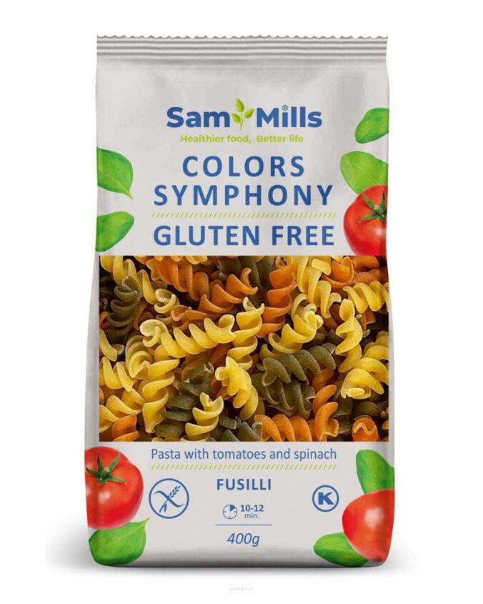 Makaron bezglutenowy 3-kolorowy świder (fusilli) 400 g - Sam Mills