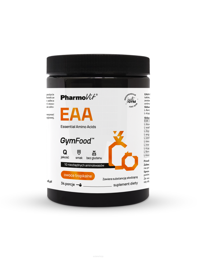 EAA Essential Amino Acides (owoce tropikalne) 375 g | GymFood Pharmovit