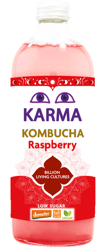 KOMBUCHA O SMAKU MALINOWYM FAIR FOR LIFE DEMETER BIO 1 L - KARMA KOMBUCHA