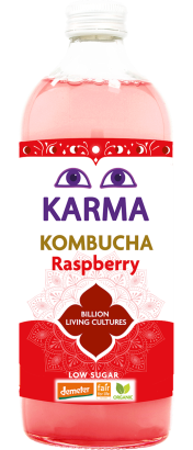 KOMBUCHA O SMAKU MALINOWYM FAIR FOR LIFE DEMETER BIO 1 L - KARMA KOMBUCHA