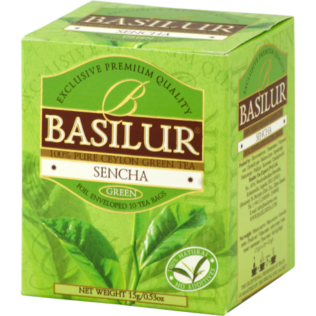 Zielona herbata wysokogórska - GREEN SENCHA w saszetkach 10x1,5g - Basilur
