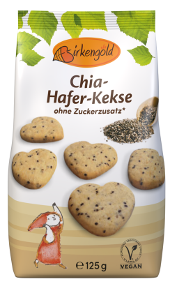 CIASTKA OWSIANE Z CHIA BEZ DODATKU CUKRU 125 g - BIRKENGOLD