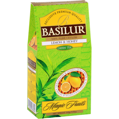 Herbata zielona liściasta "sypana"  Lemon honey stożek 100g - Basilur