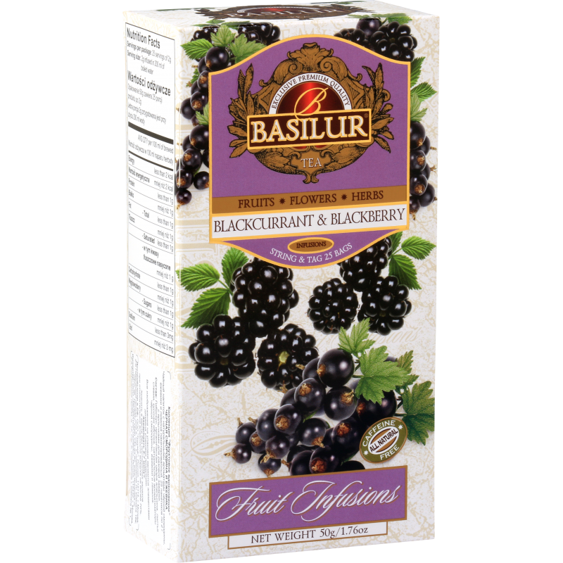 Herbata Owocowa Blackcurrant & Blackberry 25 x 1,8 g - Basilur