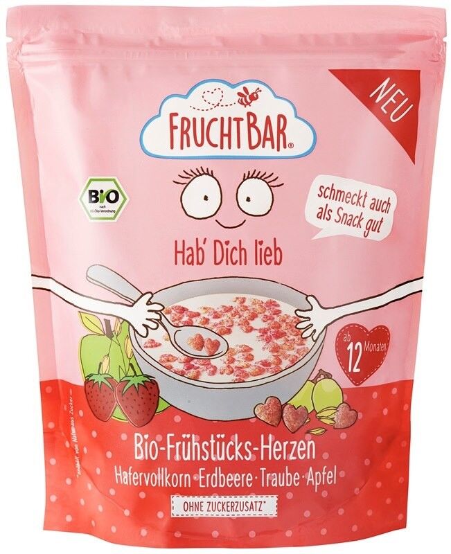 Śniadaniowe chrupki owsiane pełnoziarniste z truskawkami, winogronami i jabłkiem powyżej po 12 miesiącu BIO 125 g