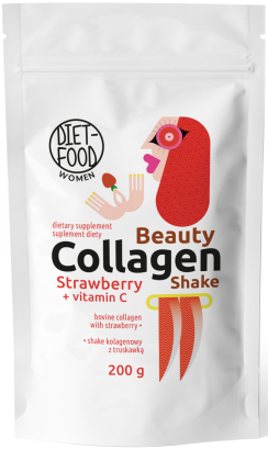 SHAKE KOLAGENOWY Z WITAMINĄ C I TRUSKAWKĄ 200 g - DIET-FOOD