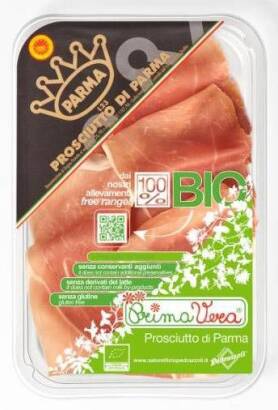 SZYNKA PARMEŃSKA (PROSCIUTTO DI PARMA) PLASTRY BEZGLUTENOWA BIO 70 g - PRIMAVERA