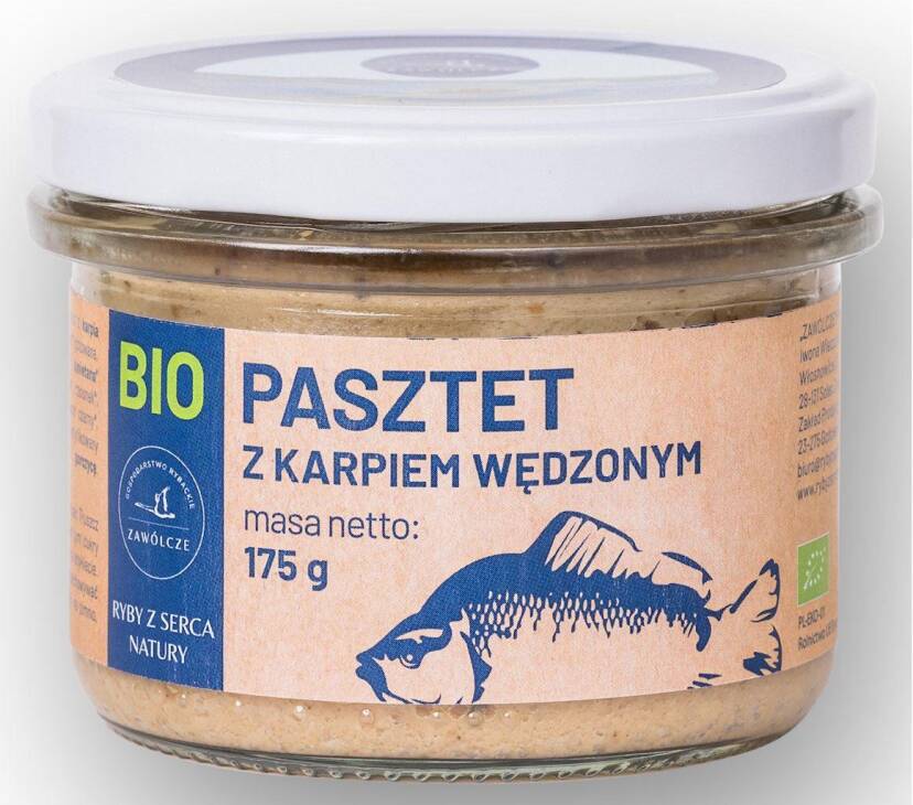 PASZTET Z KARPIEM WĘDZONYM BIO 175 g (SŁOIK) - RYBY Z SERCA NATURY