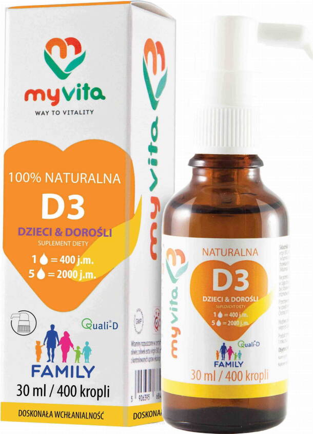 MyVita Witamina D3 Family Dzieci & Dorośli w KROPLACH 30ml