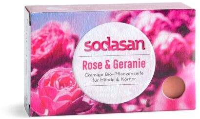 Mydło w kostce róża & pelargonia BIO 100 g