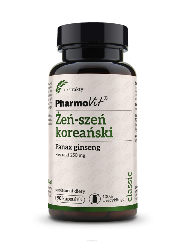 Żeń-szeń koreański Panax ginseng 250 mg 90 kaps | Classic Pharmovit