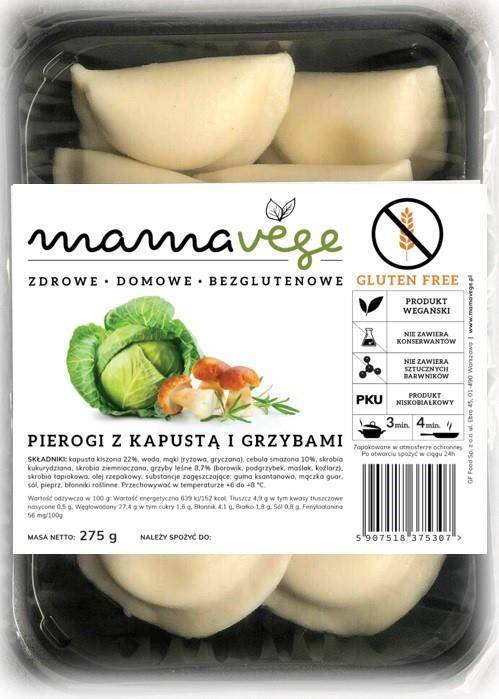 Pierogi z kapustą i grzybami BEZGL 275 g