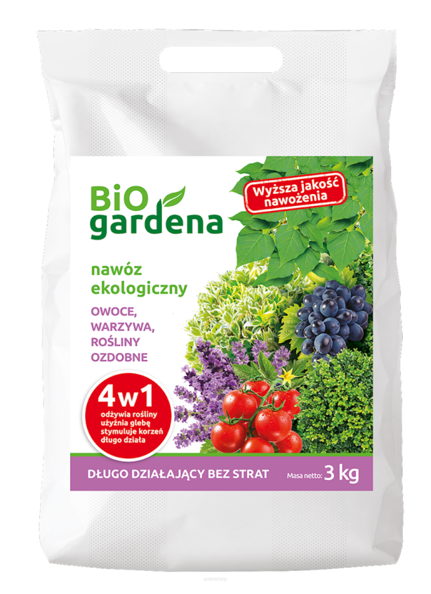 NAWÓZ DO OWOCÓW, WARZYW, ROŚLIN OZDOBNYCH 4w1 ECO 3 kg - BIOGARDENA