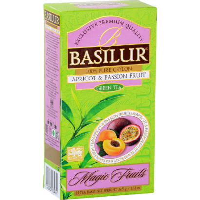 Herbata zielona APRICOT & PASSION FRUIT saszetki 25x1,5g - Basilur