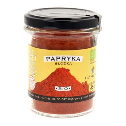 Papryka słodka mielona bezglutenowa BIO 85 g - Pięć Przemian