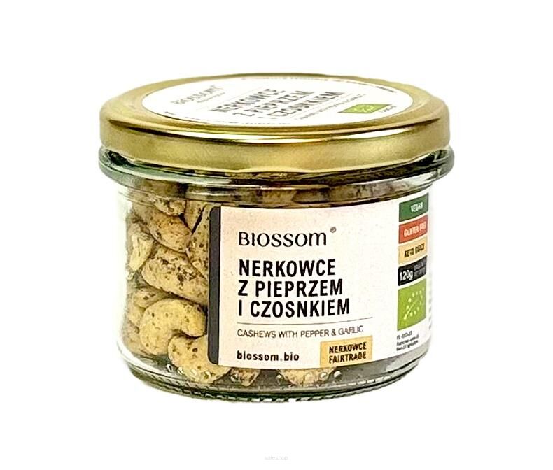 ORZECHY NERKOWCA Z CZOSNKIEM I PIEPRZEM BIO 120 g - BIOSSOM