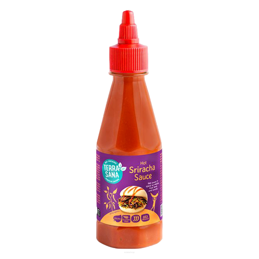 SOS Z OSTREJ PAPRYKI CHILI SRIRACHA BEZGLUTENOWY BIO 250 g - TERRASANA