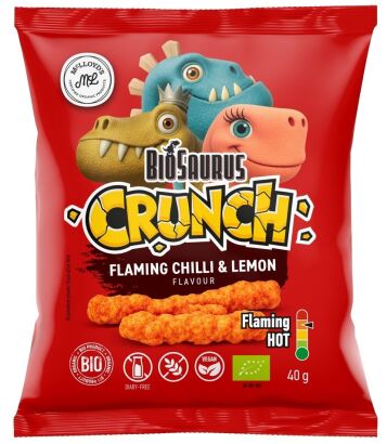Chrupki kukurydziane Crunch o smaku ostre chili-cytryna BEZGL. BIO 40 g