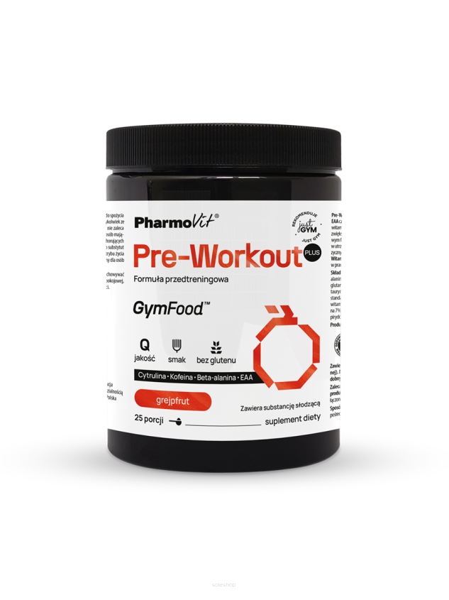 Pre-Workout Plus Formuła przedtreningowa (grejpfrut) 500 g | GymFood Pharmovit